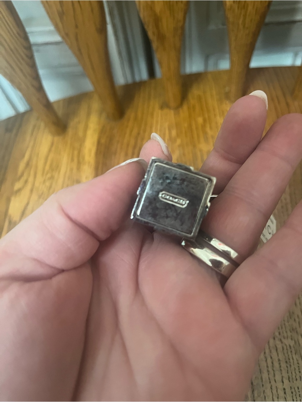 Coach Silver and Red Enamel Present Key Fob New with 🏷️ - Picture 6 of 6
